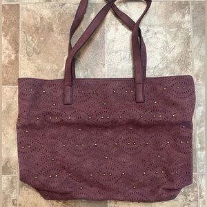 Bueno Handbag // Maroon // Brass detail